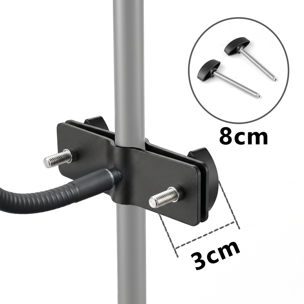 Rannsgeer Flexible Gooseneck Tablet & Phone Mount | Heavy-Duty 3" Pole Clamp