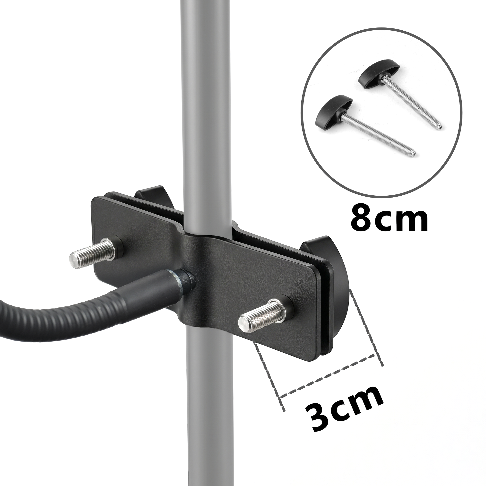 Rannsgeer Flexible Gooseneck Tablet & Phone Mount | Heavy-Duty 3" Pole Clamp