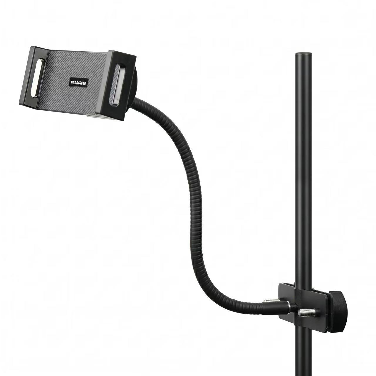 Rannsgeer Flexible Gooseneck Tablet & Phone Mount | Heavy-Duty 3" Pole Clamp