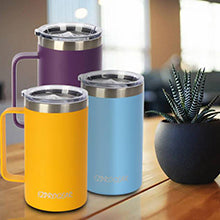 Ezprogear 32 oz Rose Gold Stainless Steel Coffee & Tea Mug Beer Tumbler Double Wall with Handle and Lid
