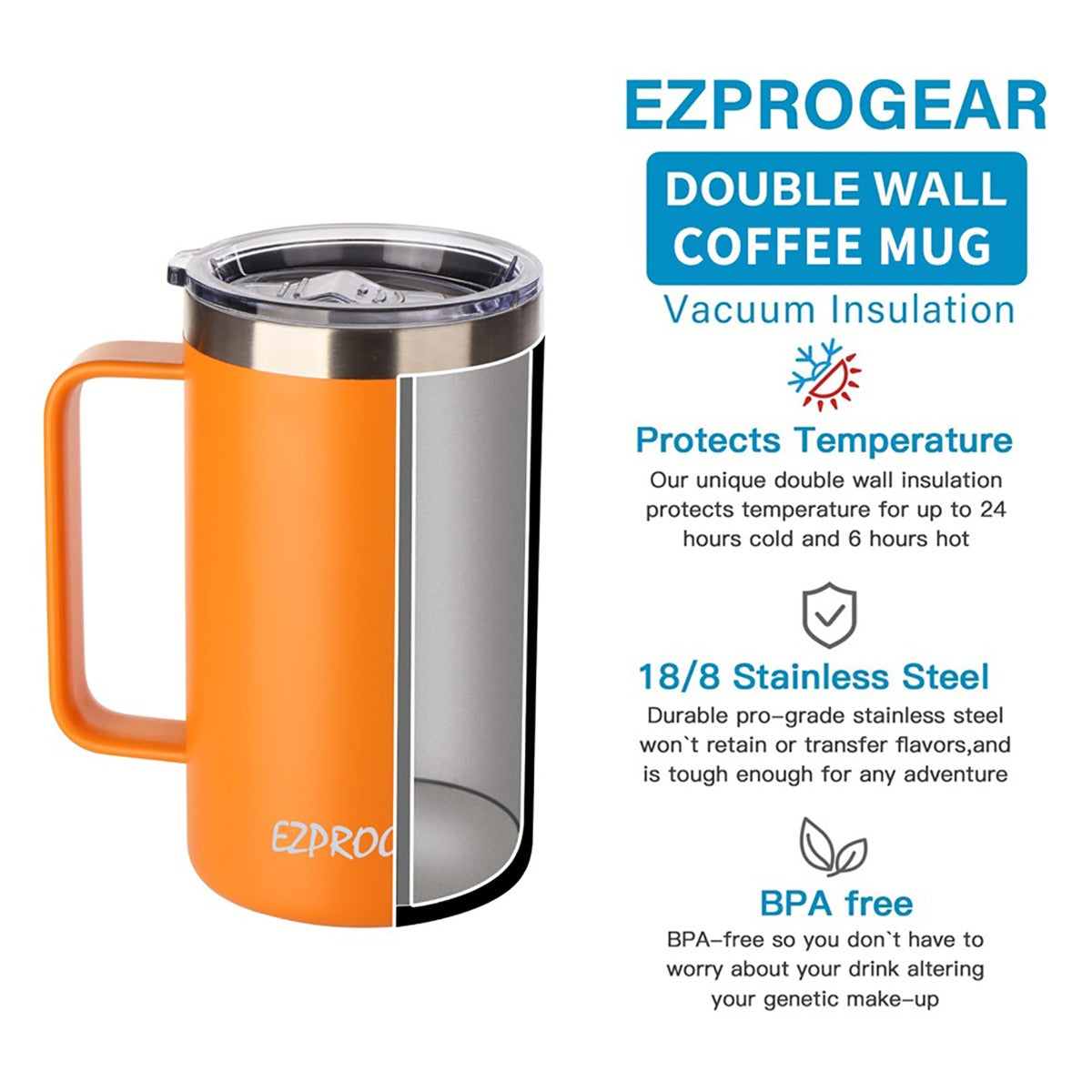 Best Mom Gift - Ezprogear 24 oz Insulated Stainless Steel Tumbler Ice Coffee Mug with Lid (24 oz, Best Mom GT Violet)