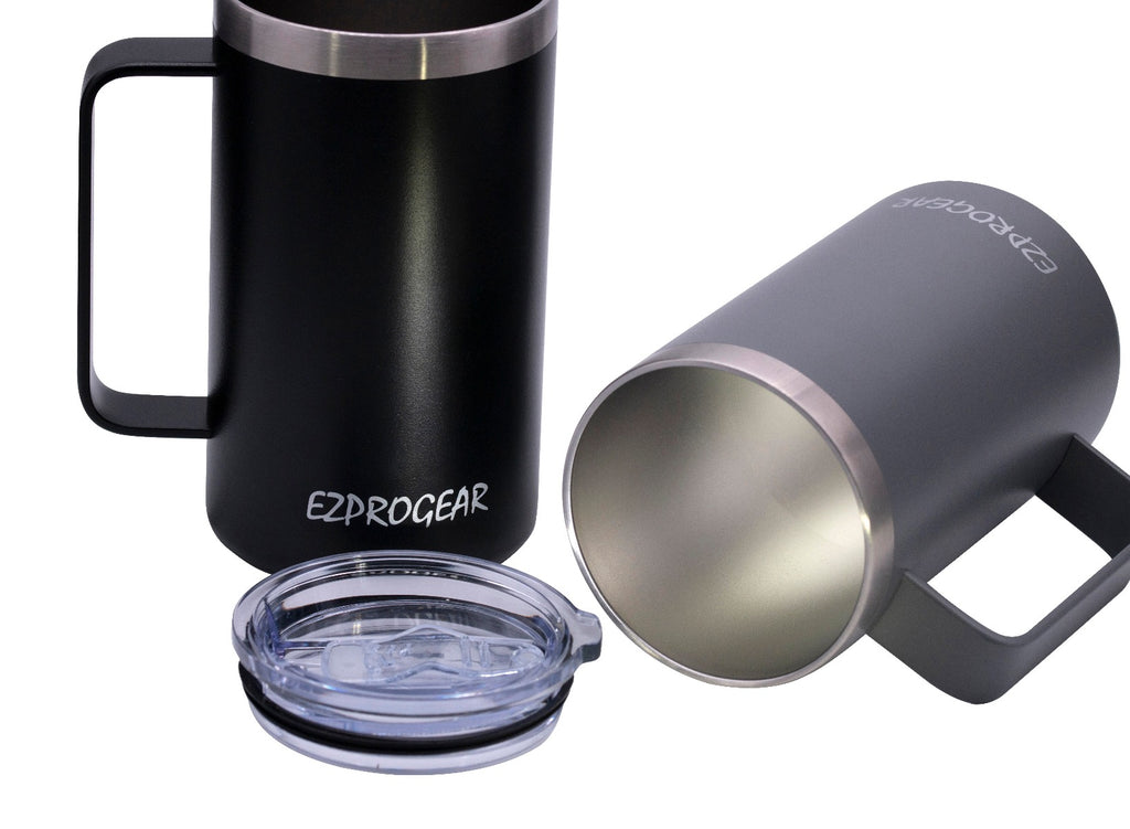 Ezprogear 24oz Insulated Stainless Steel Coffee Mug with Handle - Carnation Pink
