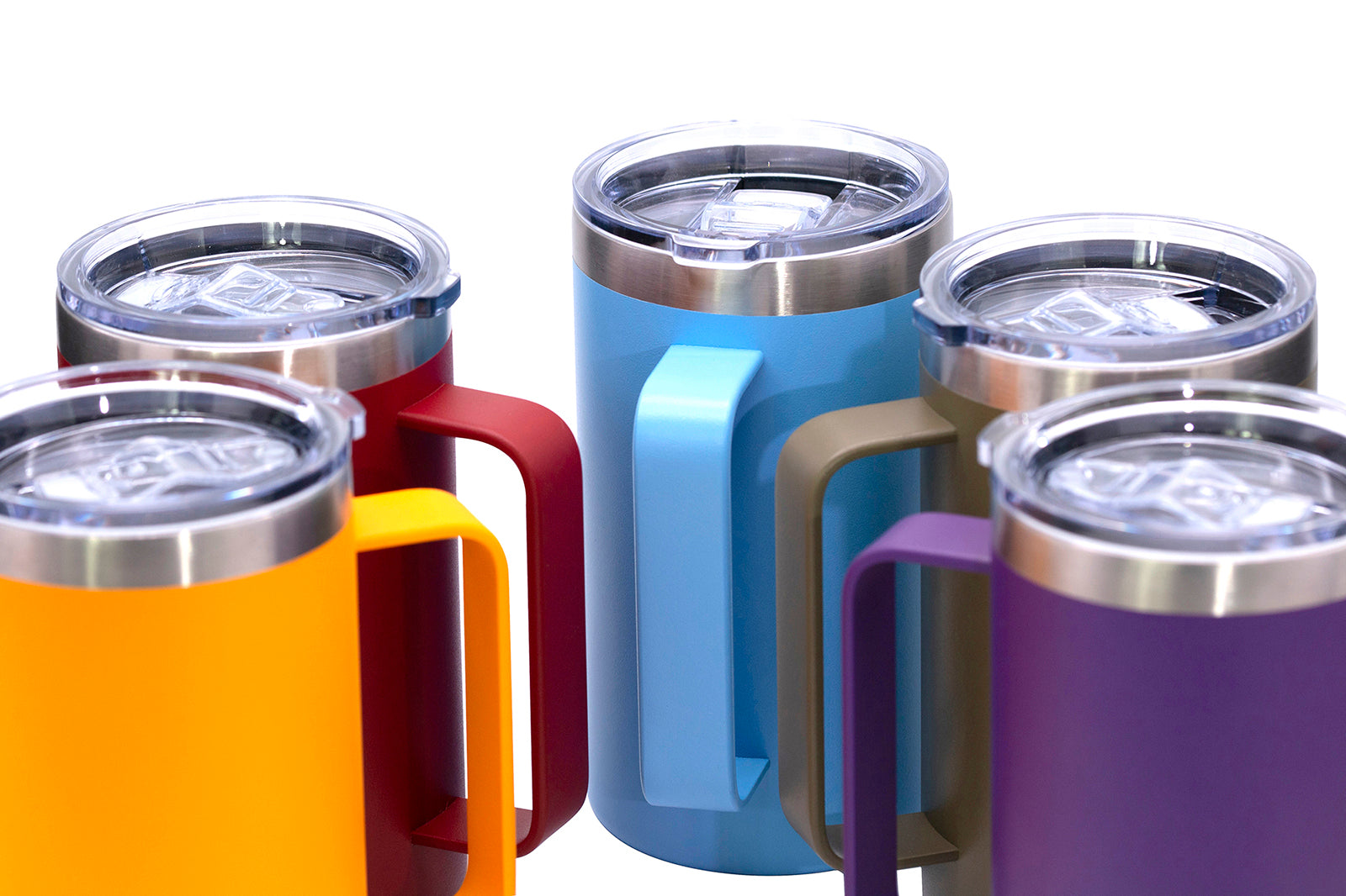 Ezprogear 40 oz Sapphire Blue Stainless Steel Mug Beer Tumbler Double Wall Coffee Cup with Handle and Lid