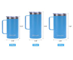 Ezprogear 24oz Insulated Stainless Steel Coffee Mug with Handle & Lid - Double Wall Vacuum Beer Tumbler, Grape