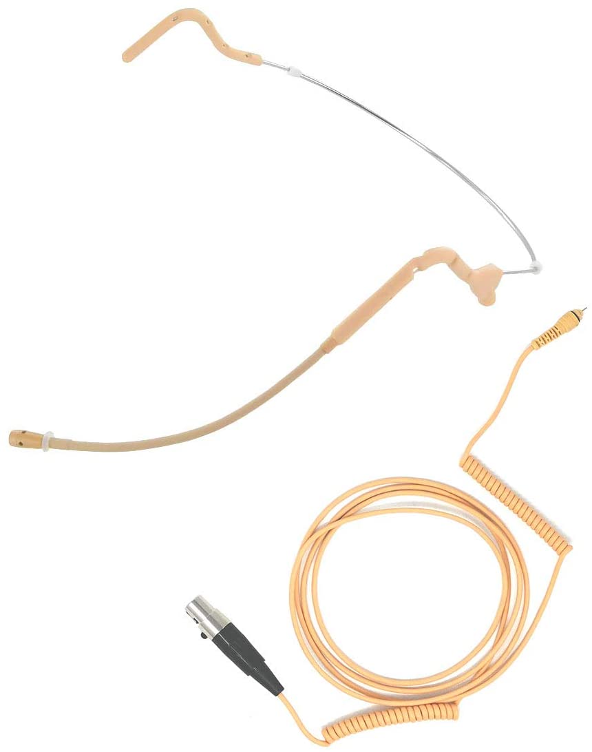 U-Voice UVG20 Tan Color Headset Microphone with Coiled Detachable Cable for Shure (Coiled Cable)