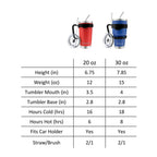 Ezprogear 30 oz Black Stainless Steel Tumbler Double Wall Vacuum Insulated with Straws and Handle