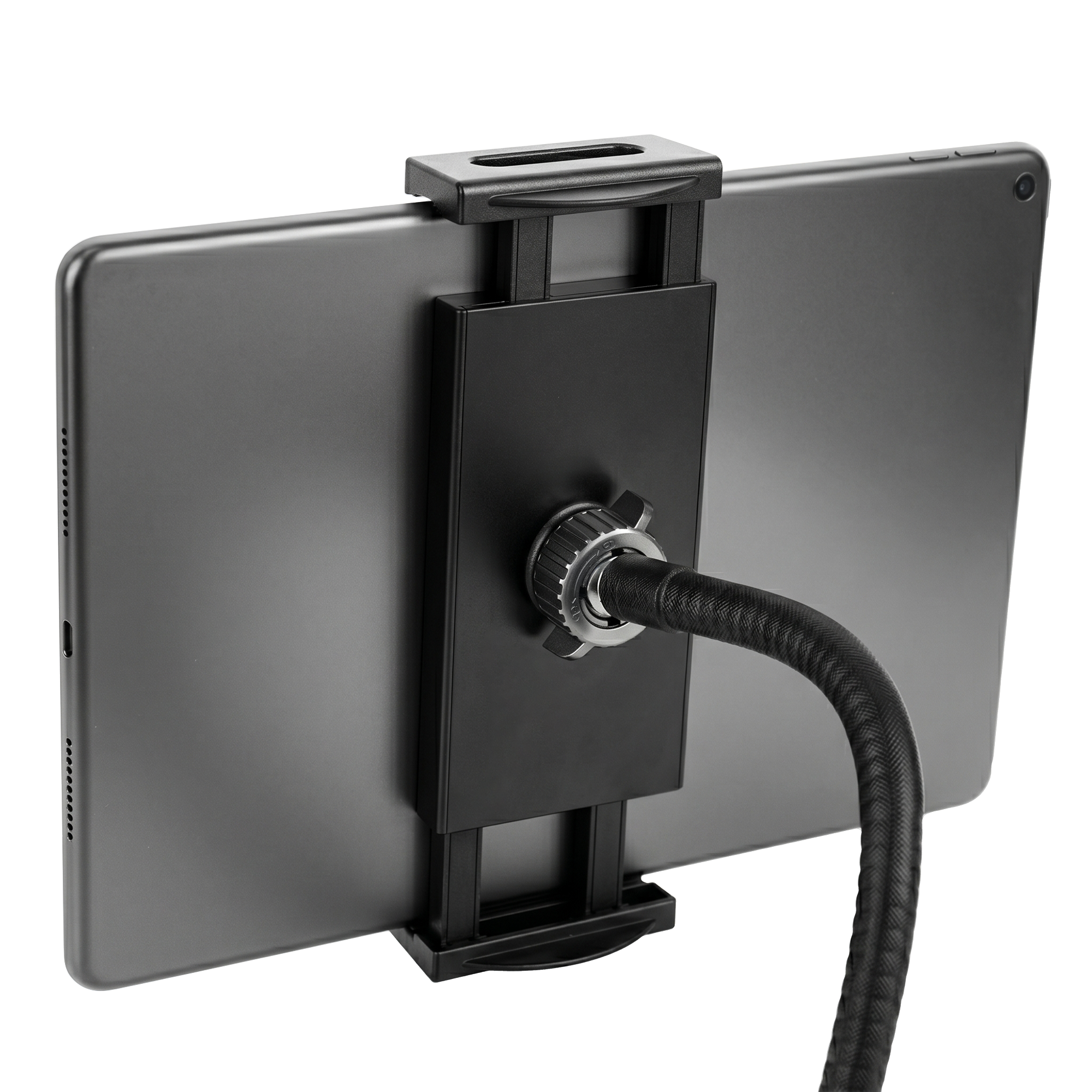 Rannsgeer Flexible Gooseneck Tablet & Phone Mount | Heavy-Duty 3" Pole Clamp