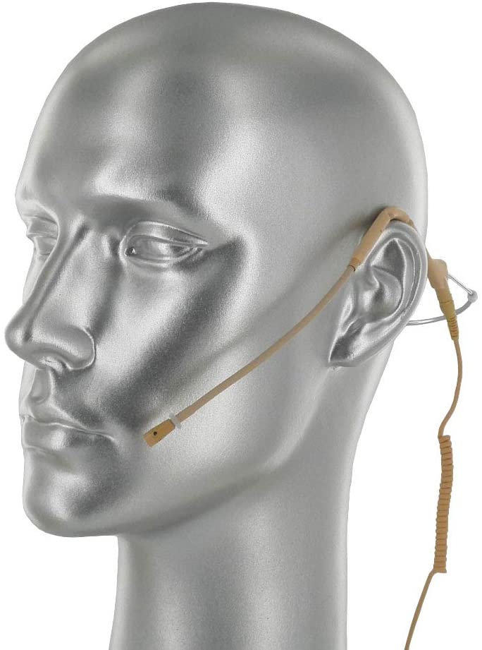 U-Voice UVG20 Tan Color Headset Microphone with Straight Detachable Cable for Audio Technica (Straight Cable)