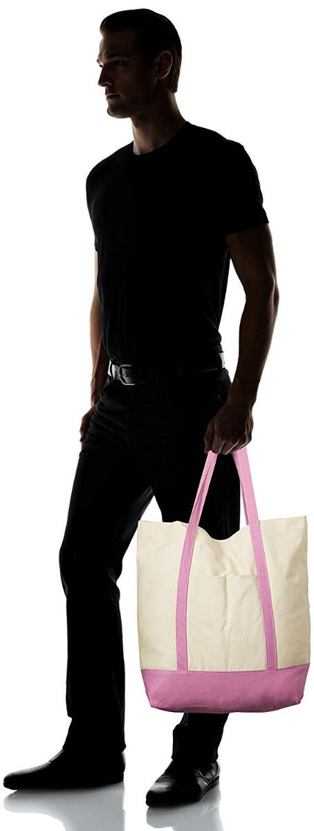 Ezprogear Large Heavy Duty Canvas Tote Bag Black/Orange 20" W x 17" H x 6" D