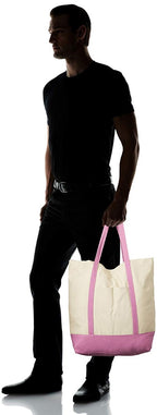 Ezprogear Large Heavy Duty Canvas Tote Bag Rose Pink/Orange 20" W x 17" H x 6" D