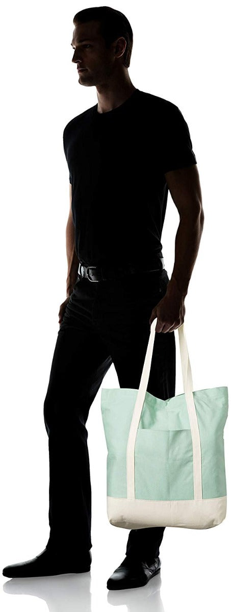 Ezprogear Large Heavy Duty Canvas Tote Bag 20" W x 17" H x 6" D