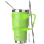 Ezprogear 30 oz Lime Green Tumbler with Handle & Straws | Stainless Steel