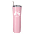 Best Mimi Ever Gift - Ezprogear 34 oz Stainless Steel Insulated Ice Coffee Skinny Tumbler for Grandma Gift with Lid & Straw (Pink)