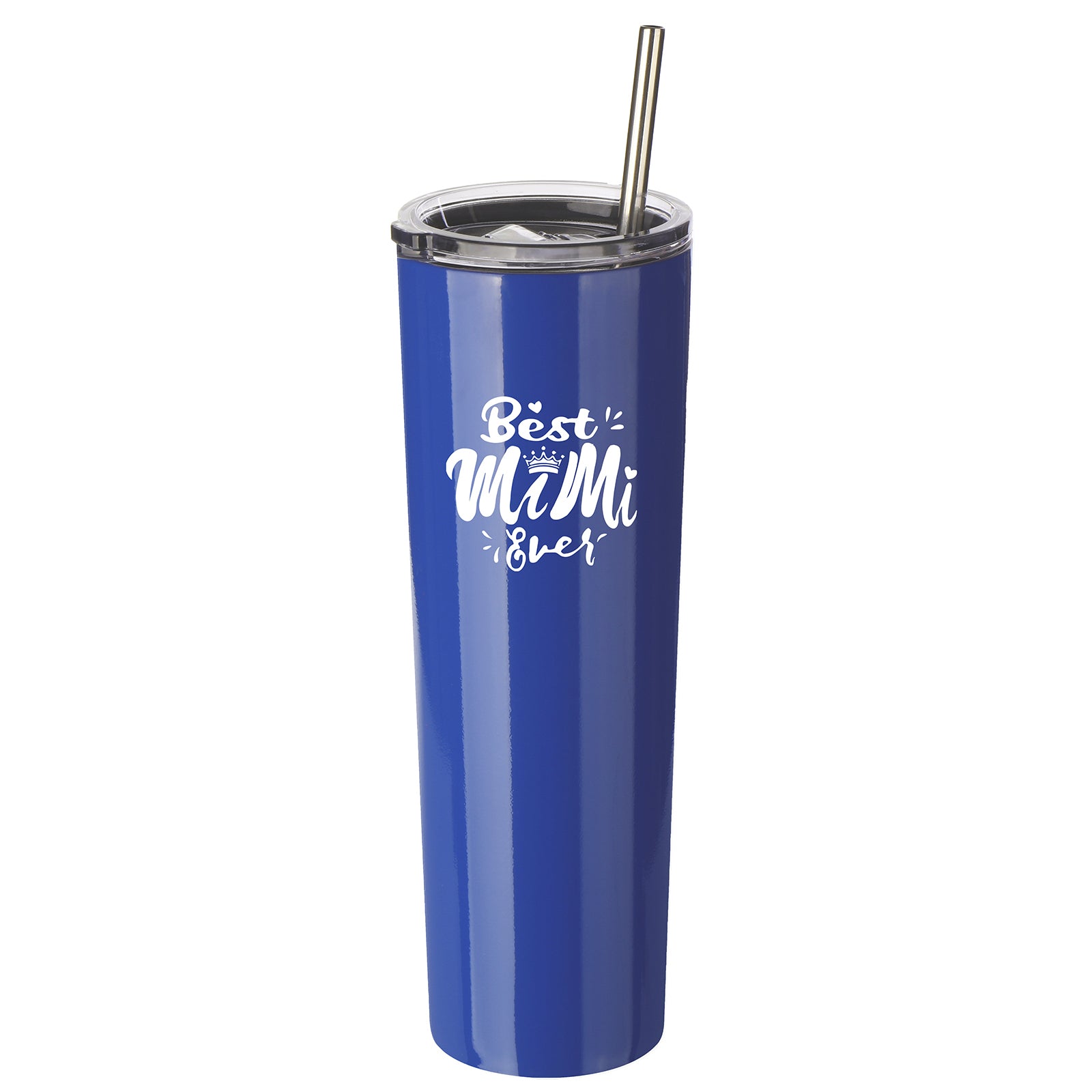 Best Mimi Ever Gift - Ezprogear 34 oz Stainless Steel Skinny Tumbler Double Wall Insulated Travel Coffee Mug for Grandma Gift with Lid (Mimi Blue)