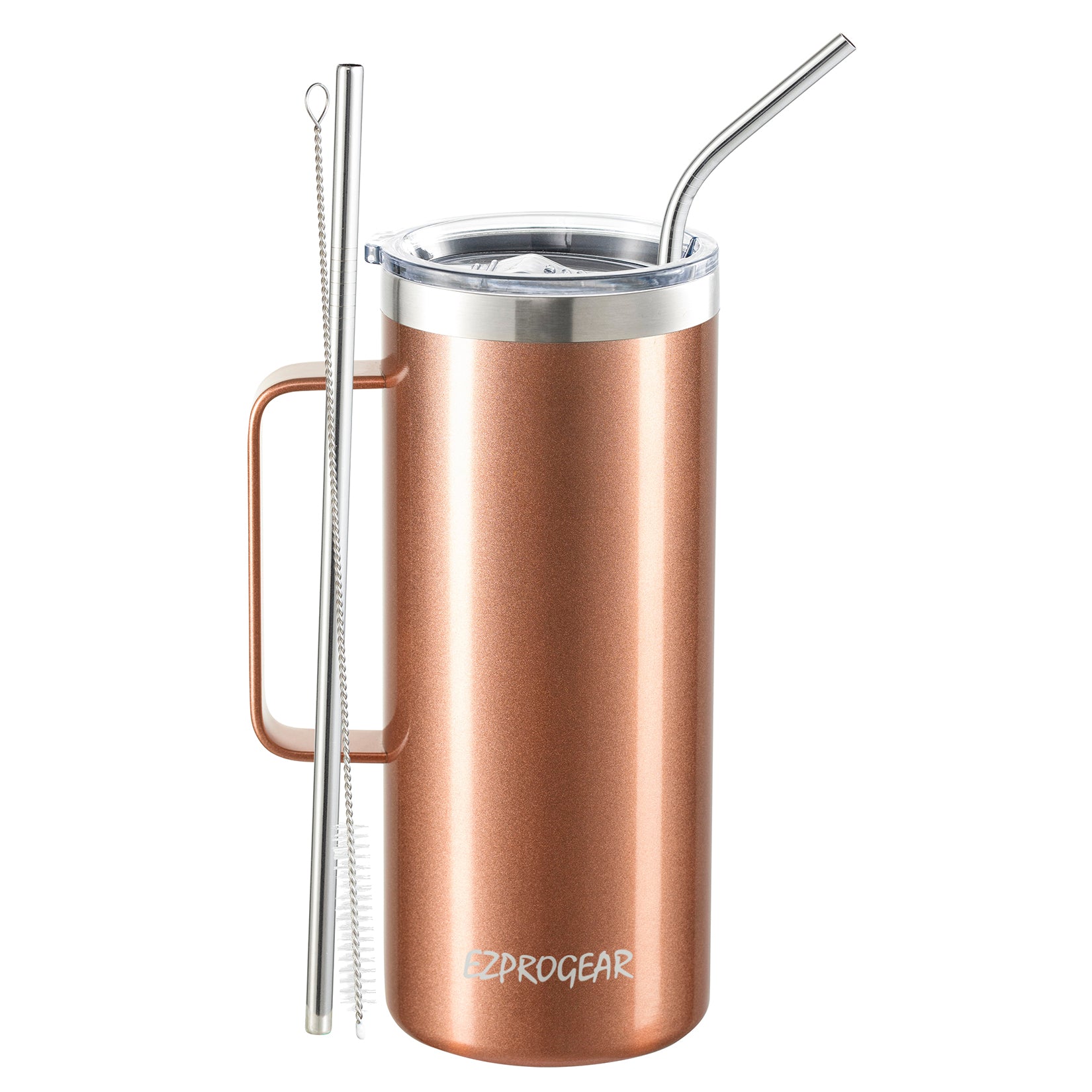 Ezprogear 32oz Insulated Stainless Steel Coffee Mug with Handle - Rose Gold