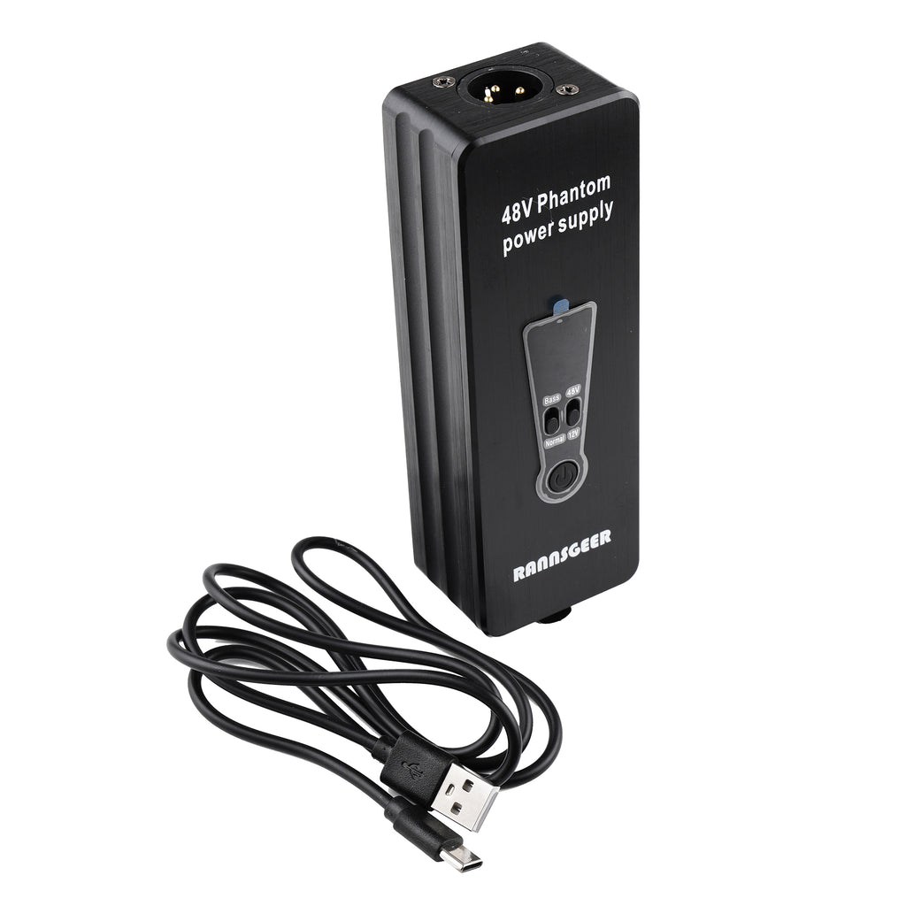 Rannsgeer Rechargeable 48V Phantom Power Supply with Lithium Battery