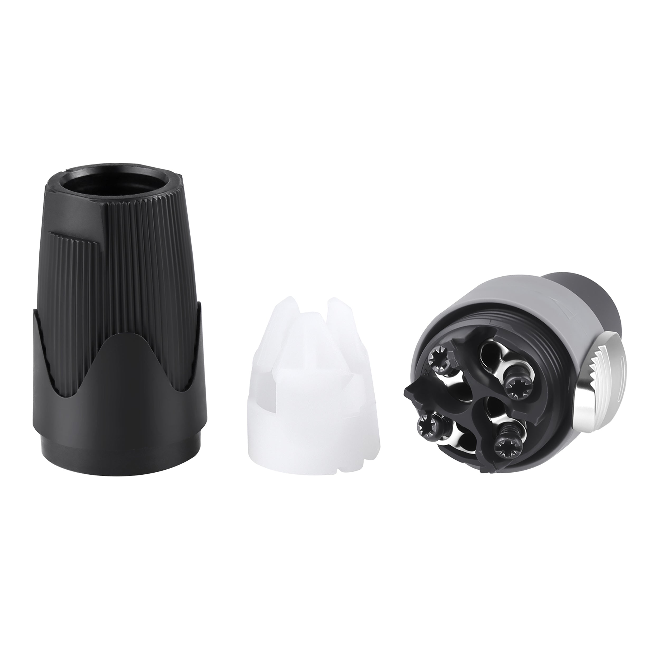 Rannsgeer 4-Pole Speakon Connector - NL4 Compatible, Screw Terminal No-Solder Design, Twist Lock Professional Audio Plug (4-Pack)
