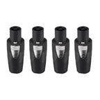 Rannsgeer 4-Pole Speakon Connector - NL4 Compatible, Screw Terminal No-Solder Design, Twist Lock Professional Audio Plug (4-Pack)