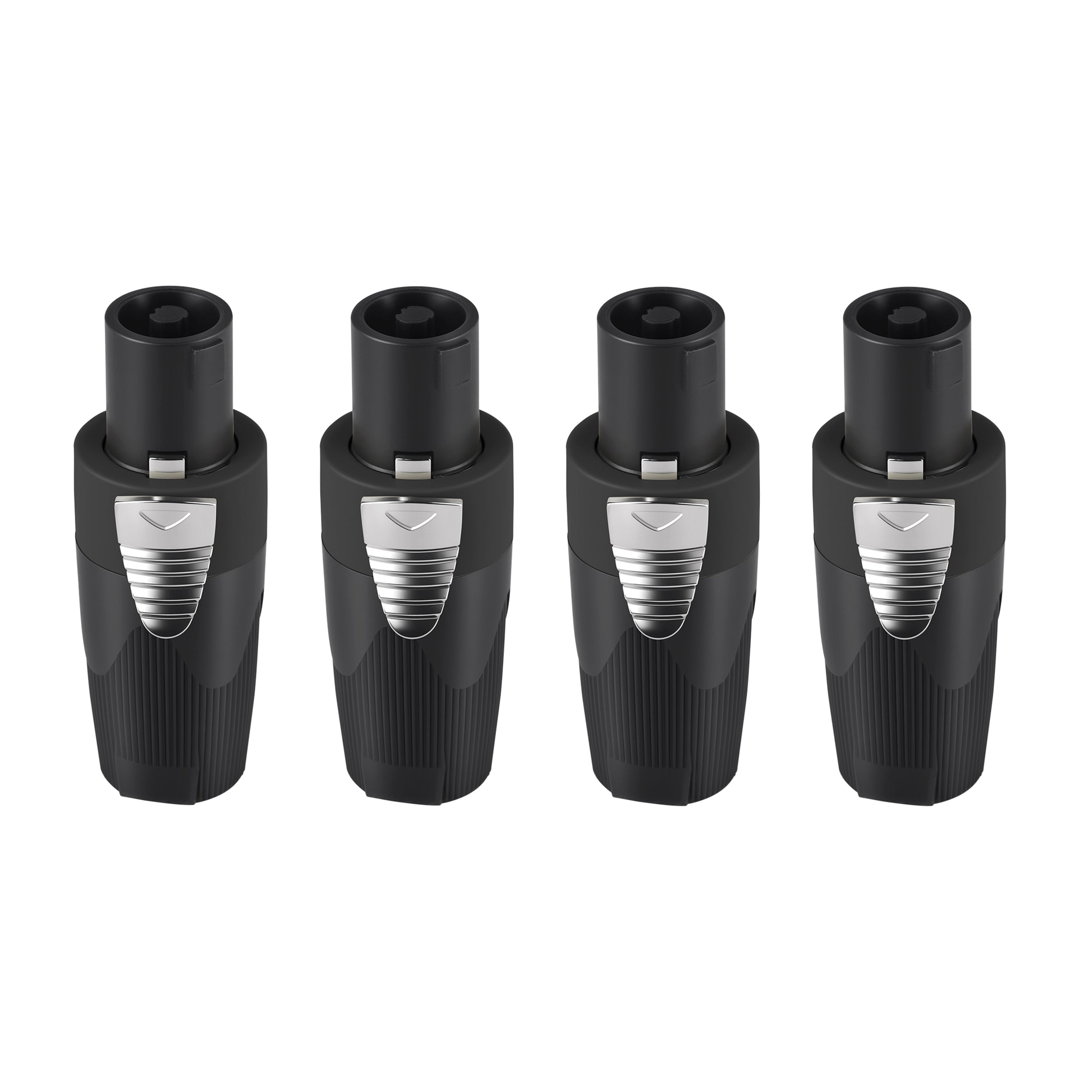 Rannsgeer 4-Pole Speakon Connector - NL4 Compatible, Screw Terminal No-Solder Design, Twist Lock Professional Audio Plug (4-Pack)