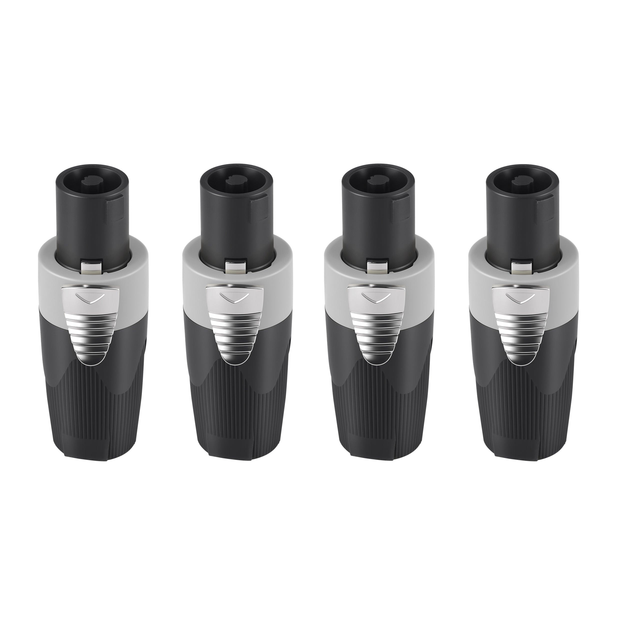 Rannsgeer 4-Pole Speakon Connector - NL4 Compatible, Screw Terminal No-Solder Design, Twist Lock Professional Audio Plug (4-Pack)