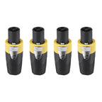Rannsgeer 4-Pole Speakon Connector - NL4 Compatible, Screw Terminal No-Solder Design, Twist Lock Professional Audio Plug (4-Pack)