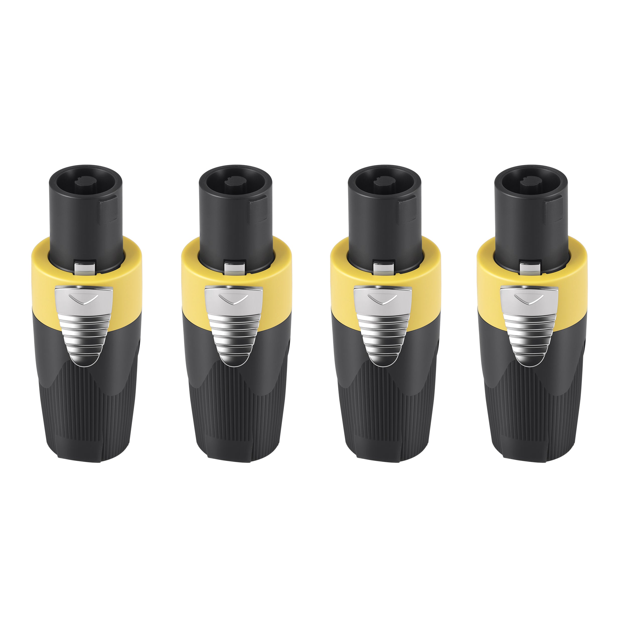 Rannsgeer 4-Pole Speakon Connector - NL4 Compatible, Screw Terminal No-Solder Design, Twist Lock Professional Audio Plug (4-Pack)