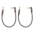 Rannsgeer 1ft Right-Angle 1/4" TS Instrument Cable (2-Pack) - Pro Audio Patch Cable