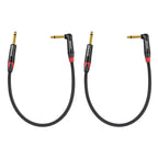Rannsgeer 1ft Right-Angle 1/4" TS Instrument Cable (2-Pack) - Pro Audio Patch Cable