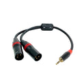 Rannsgeer 3.5mm TRS to Dual XLR Male Y Splitter Cable - 12 Inch Audio Adapter