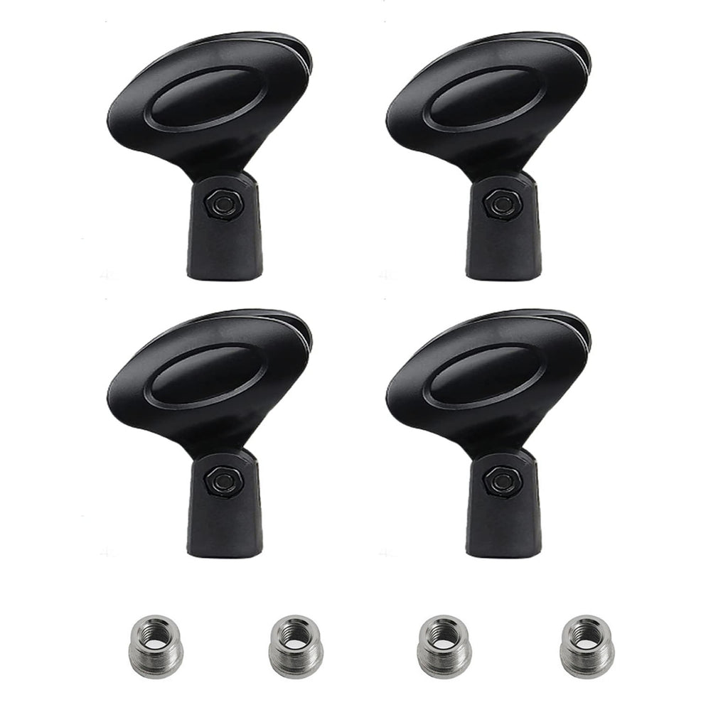 Rannsgeer RC55 Microphone Soft Clip Holder with Adapter 4-Pack (Black)
