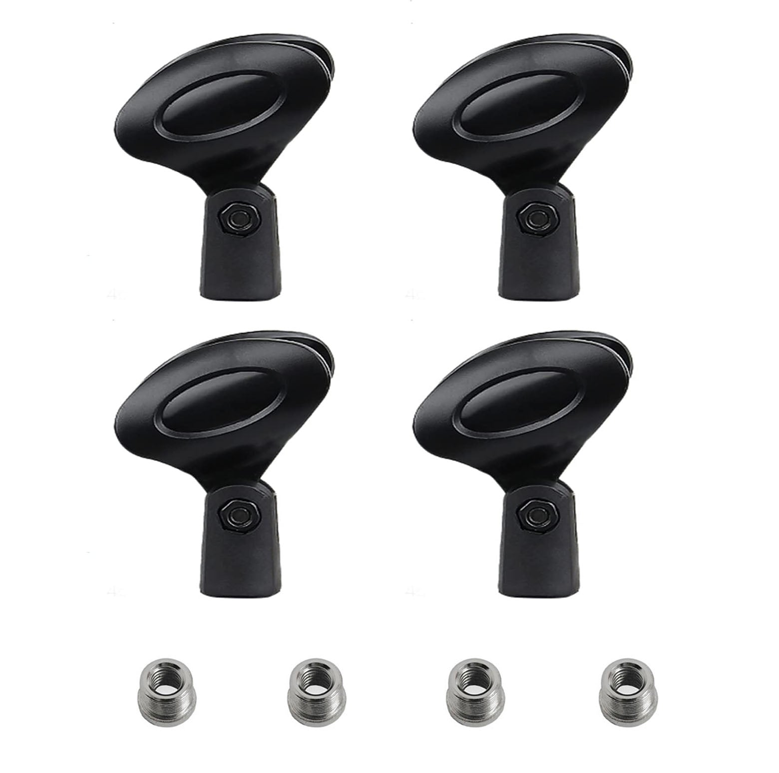 Rannsgeer RC55 Microphone Soft Clip Holder with Adapter 4-Pack (Black)