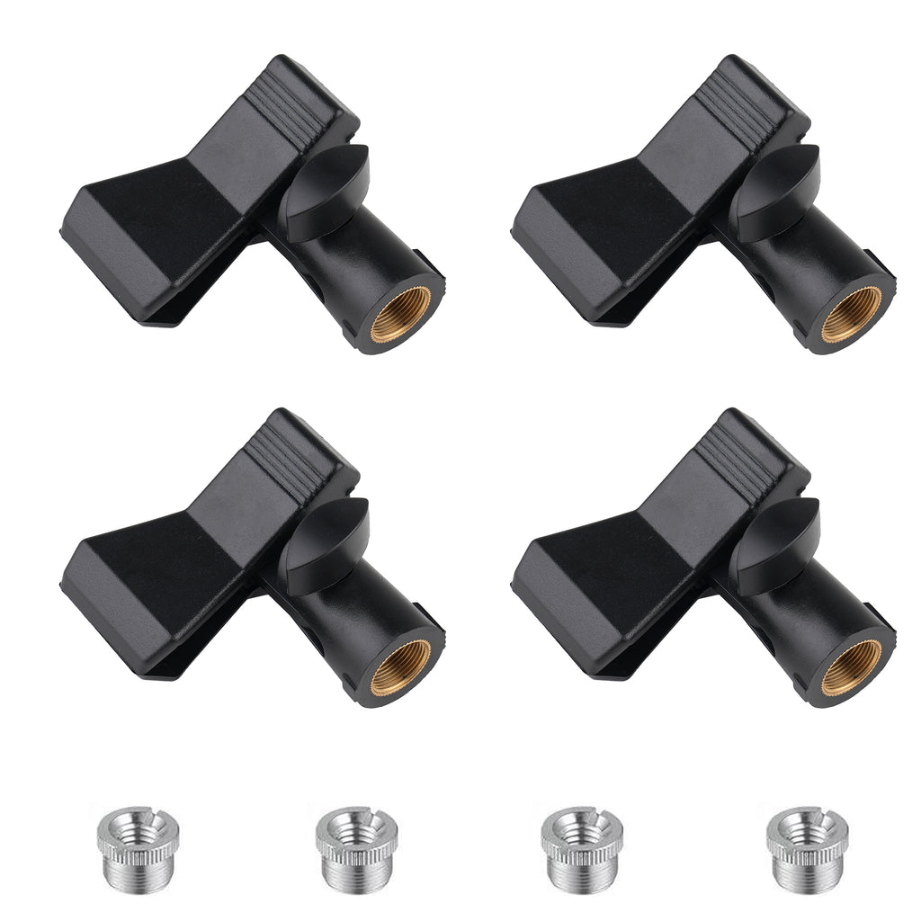 Rannsgeer RC68 Universal Microphone Clip Holder with Adapter - 4 Pack