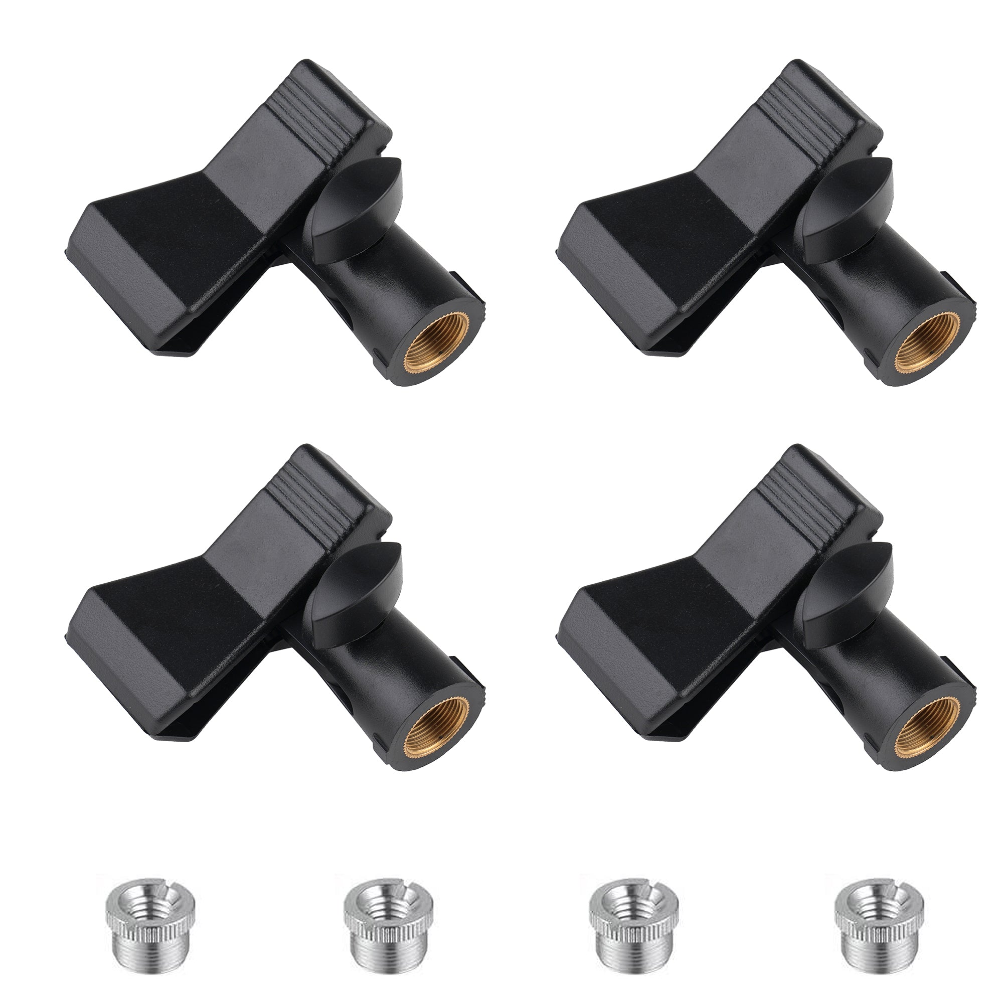 Rannsgeer RC68 Universal Microphone Clip Holder with Adapter - 4 Pack