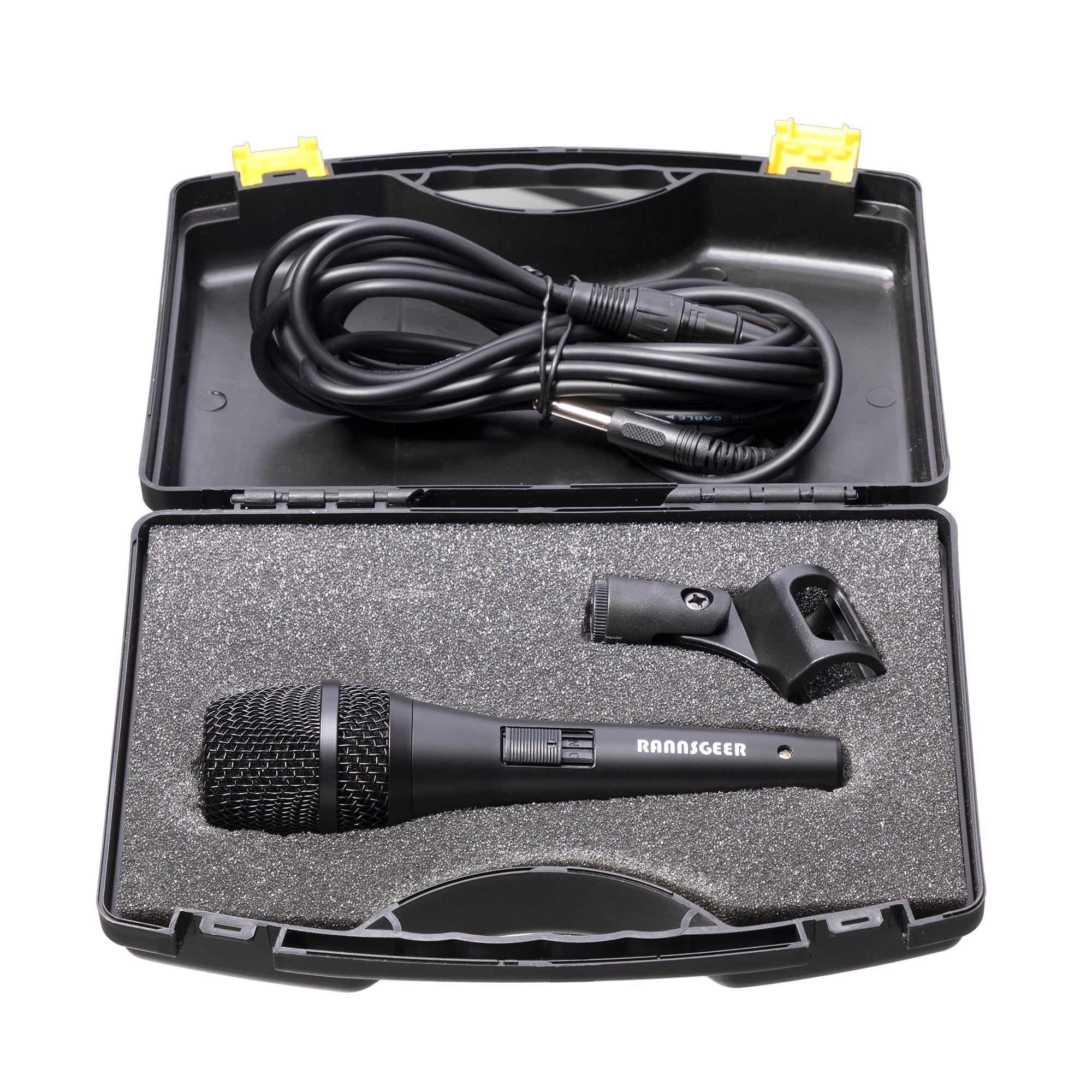 Rannsgeer RM82B Dynamic Vocal Microphone – Professional Handheld Karaoke Mic with 10ft Cable and Hard Carrying Case