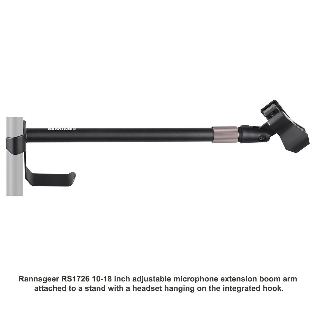 Rannsgeer RS1726 18" Mic Extension Boom Arm with Dual Clips & Hanger