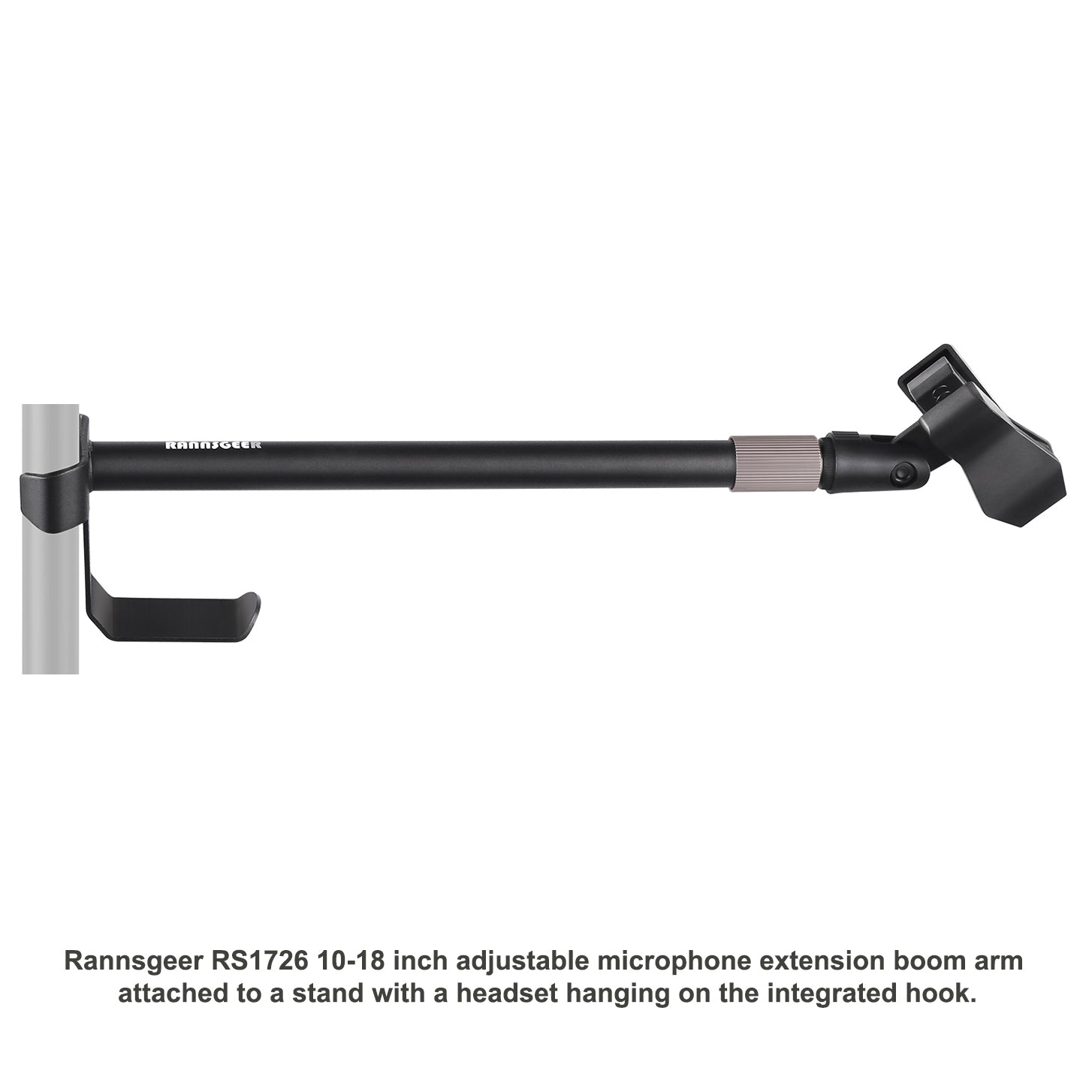 Rannsgeer RS1726 18" Mic Extension Boom Arm with Dual Clips & Hanger