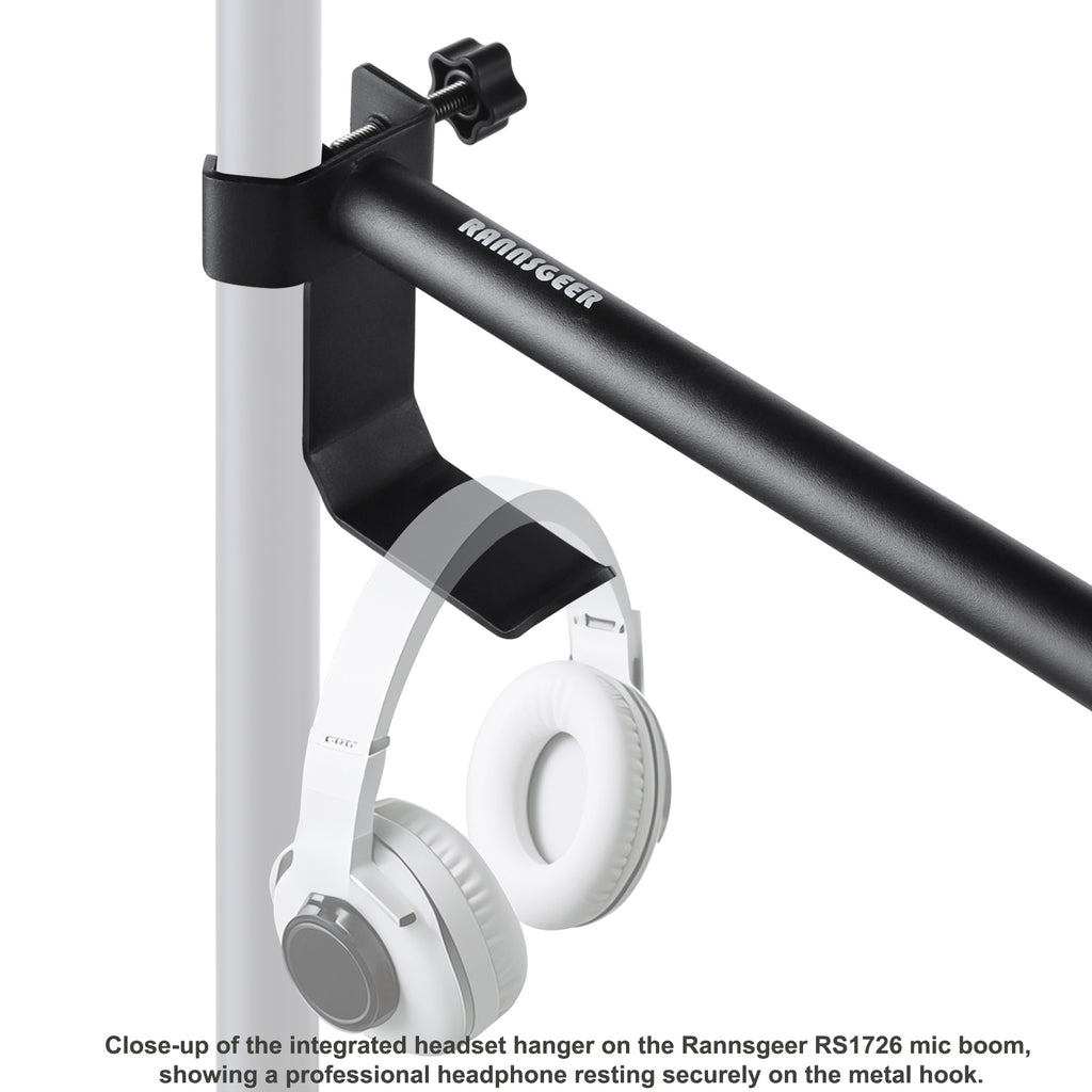 Rannsgeer RS1726 18" Mic Extension Boom Arm with Dual Clips & Hanger