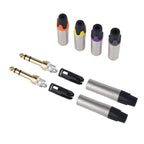 Rannsgeer 1/4" TRS Connector (4-Pack) - 6.35mm Heavy Duty Metal Solder-Type Audio Plug (Multi-Color)