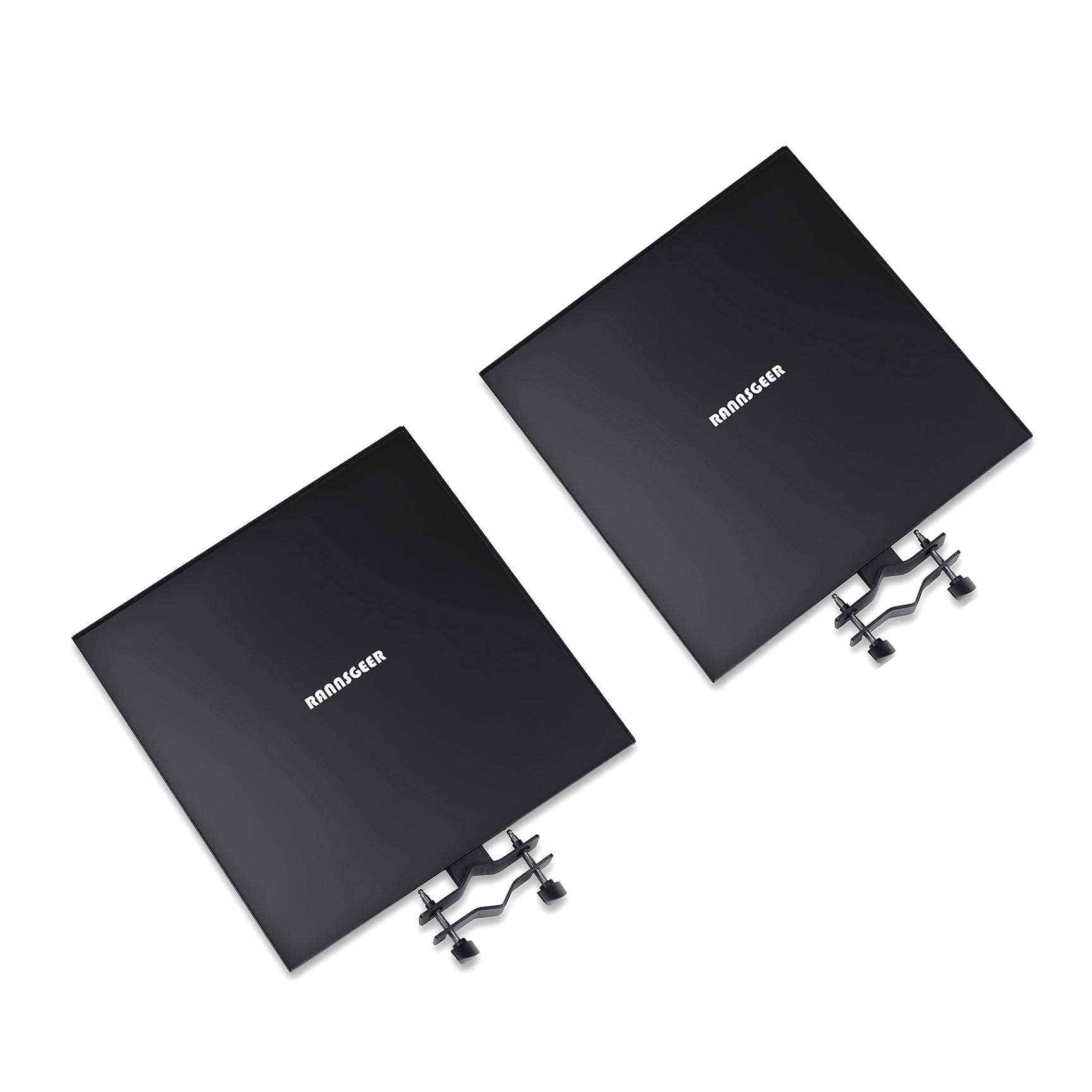 Rannsgeer 2-Pack Universal Metal Tray for Tripod Speaker Stands & Mobile TV Carts