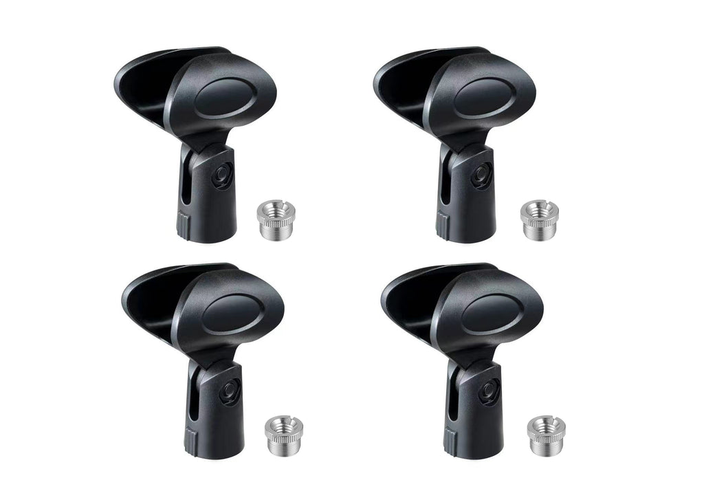 Rannsgeer RC55 Microphone Soft Clip Holder with Adapter 4-Pack (Black)