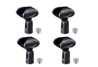 Rannsgeer RC55 Microphone Soft Clip Holder with Adapter 4-Pack (Black)