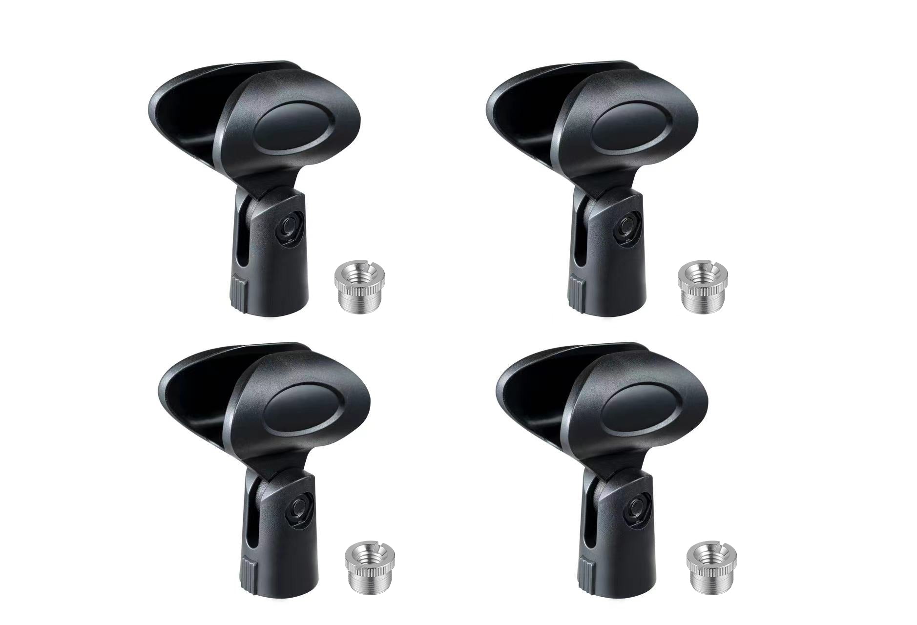 Rannsgeer RC55 Microphone Soft Clip Holder with Adapter 4-Pack (Black)