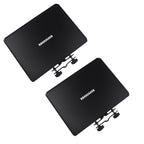 Rannsgeer Universal Clamp-On Metal Tray (2-Pack) – Heavy-Duty Utility Shelf for Microphone & Speaker Stands, Fits Round & Square Tubes, Perfect for Laptops, Projectors, and Mixers