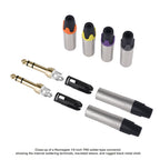Rannsgeer 1/4" TRS Connector (6.35mm) - Solder-Type DIY Audio Jack Plug, 10-Pack (Multi-Color)