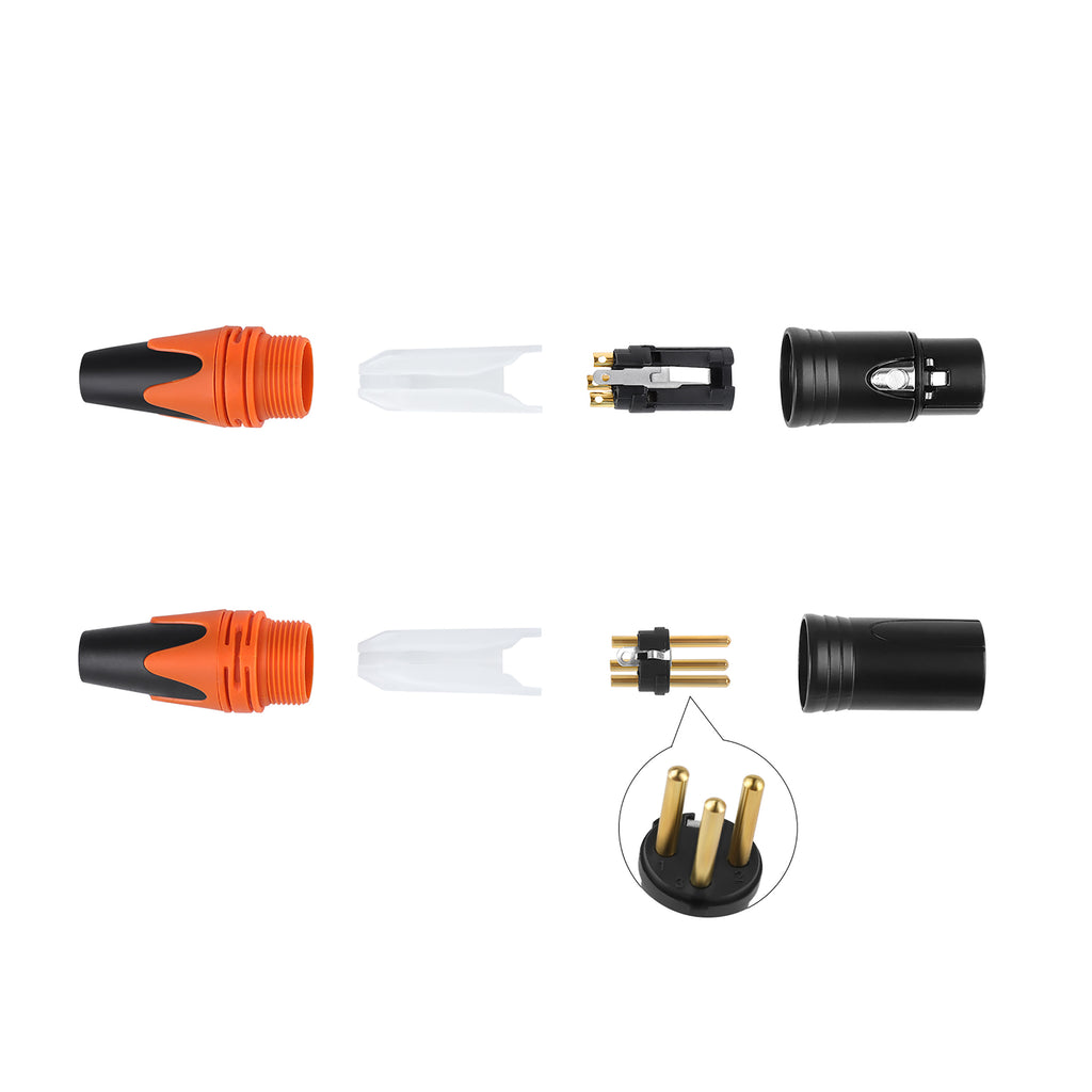 Rannsgeer XLR 3-Pin Connector Set - Male & Female Professional Audio Jack (10 Pair))