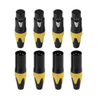 Rannsgeer XLR 3-Pin Connector Set (8-Pack) - 4 Male & 4 Female Type Connector for DIY