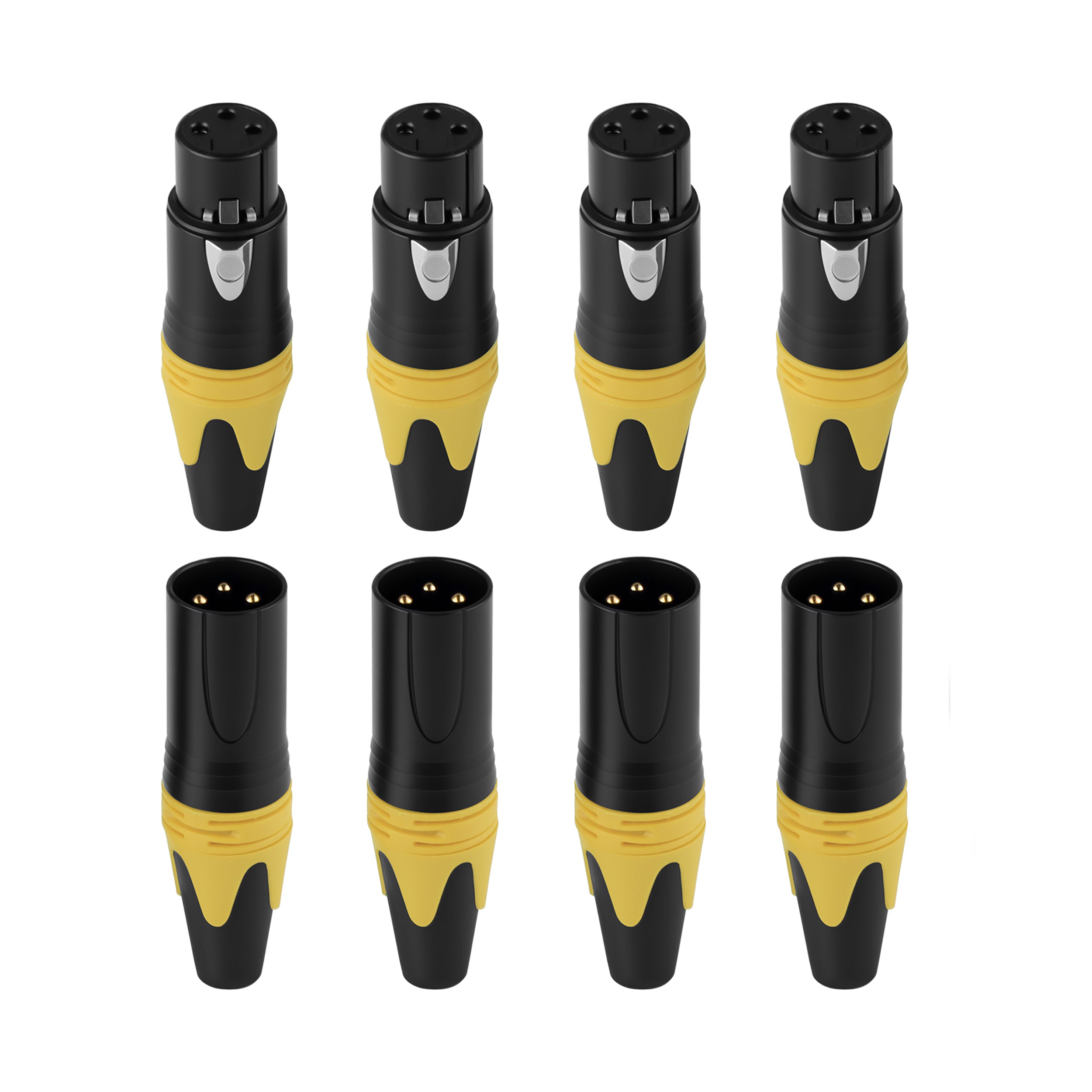 Rannsgeer XLR 3-Pin Connector Set (8-Pack) - 4 Male & 4 Female Type Connector for DIY