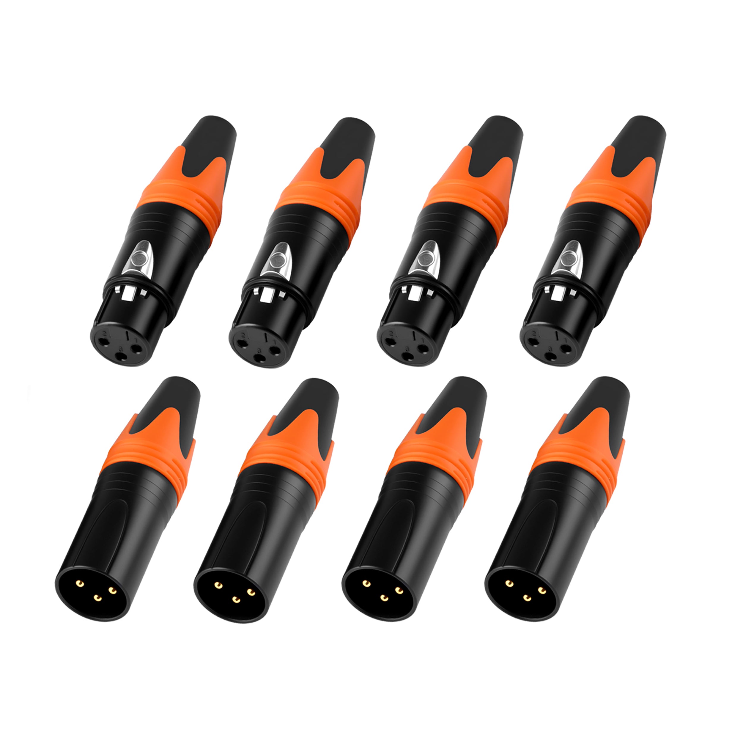 Rannsgeer XLR 3-Pin Connector Set (8-Pack) - 4 Male & 4 Female Type Connector for DIY
