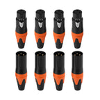 Rannsgeer XLR 3-Pin Connector Set (8-Pack) - 4 Male & 4 Female Type Connector for DIY
