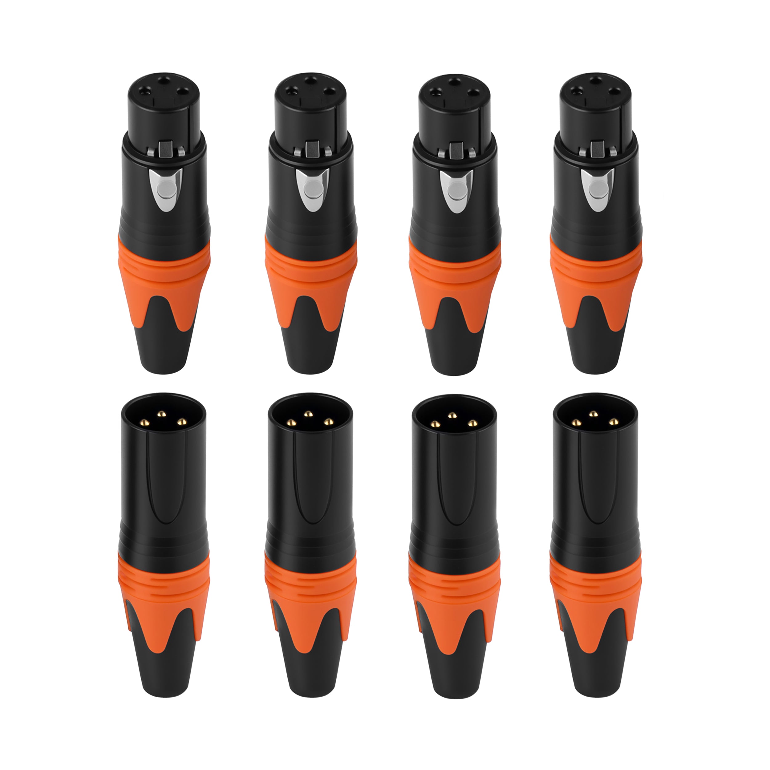 Rannsgeer XLR 3-Pin Connector Set (8-Pack) - 4 Male & 4 Female Type Connector for DIY